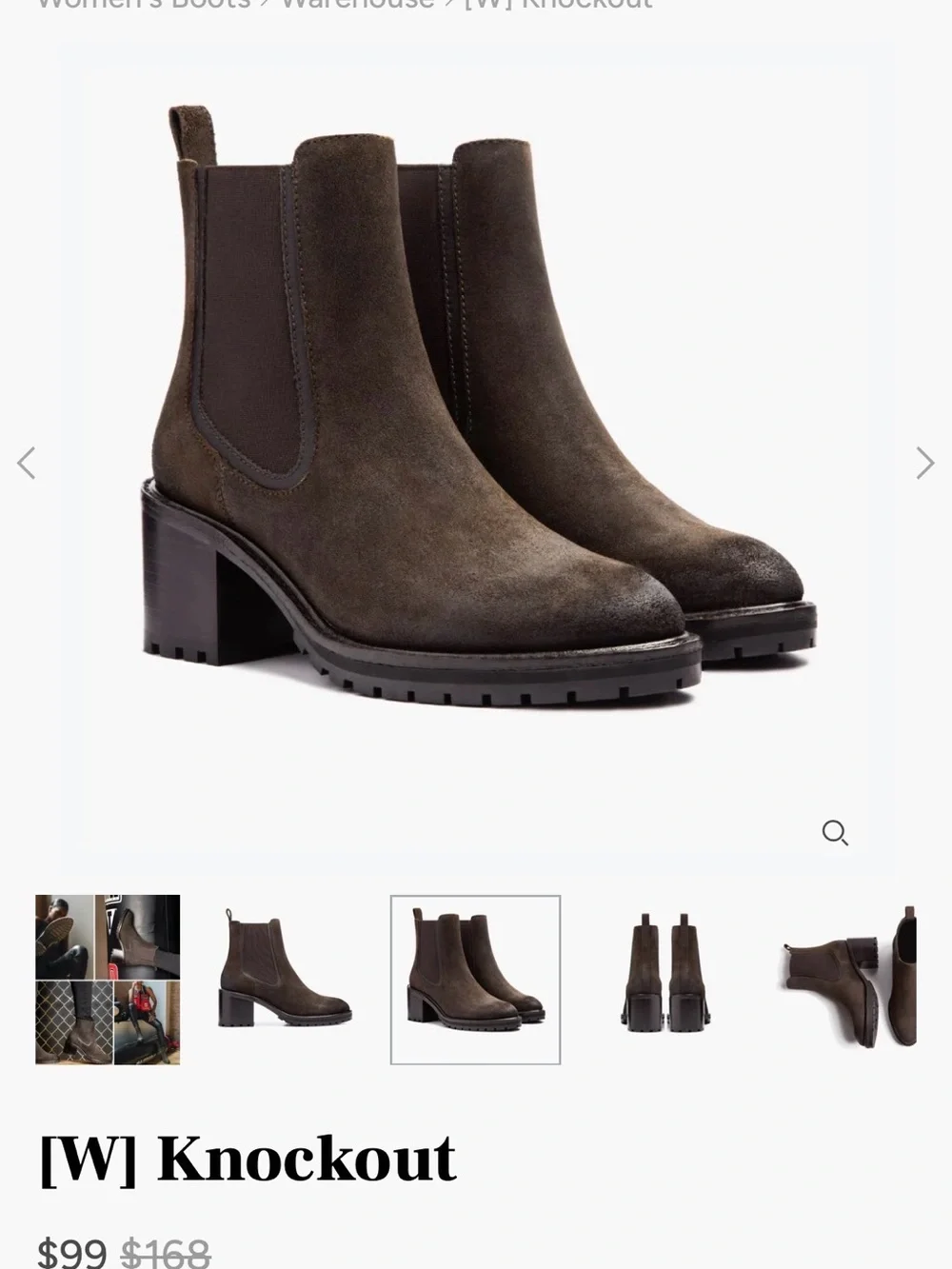 Women’s Brown Suede Thursday Boot Company Chelsea Boot